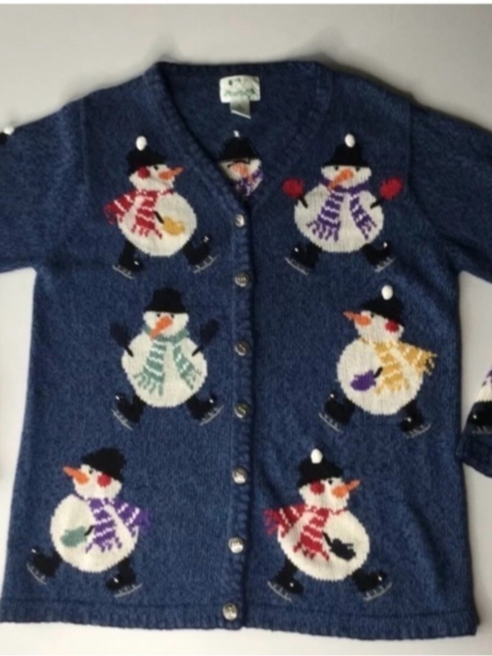 Quacker Factory  Vintage Navy Blue with Snowmen - 3x